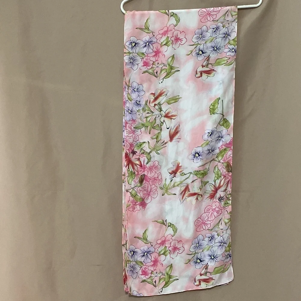Pink Floral Scarf